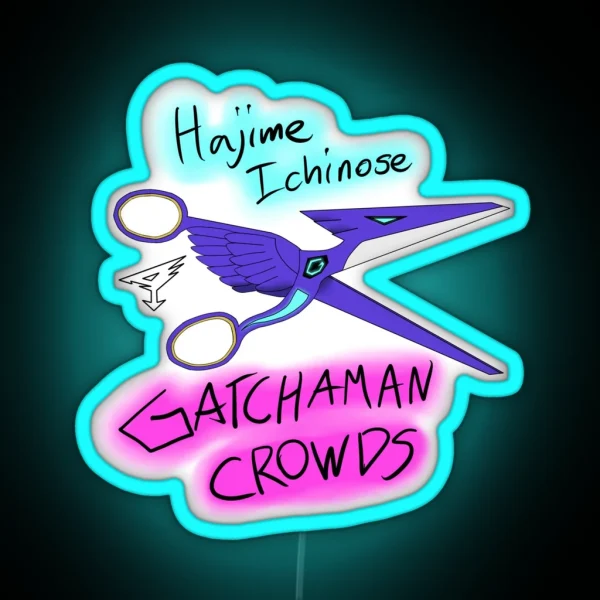 Gatchaman Crowds Hajime Scissors RGB Neon Sign
