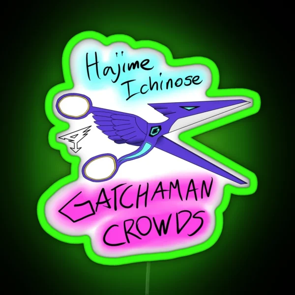 Gatchaman Crowds Hajime Scissors RGB Neon Sign