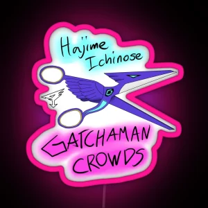 Gatchaman Crowds Hajime Scissors RGB Neon Sign