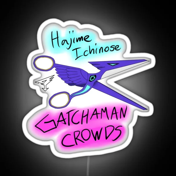 Gatchaman Crowds Hajime Scissors RGB Neon Sign
