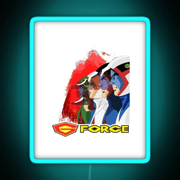 Gatchaman Team Graphic RGB Neon Sign