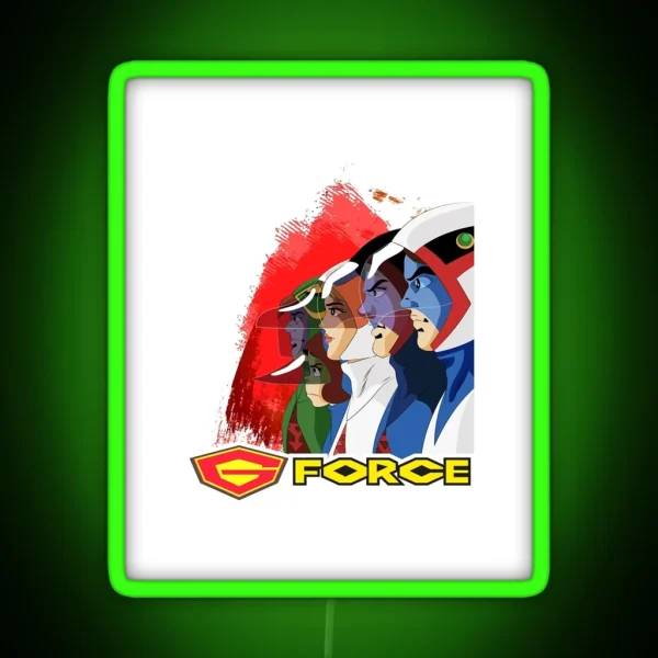 Gatchaman Team Graphic RGB Neon Sign