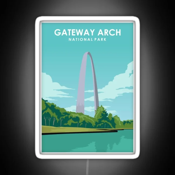 Gateway Arch National Park Travel Poster RGB Neon Sign