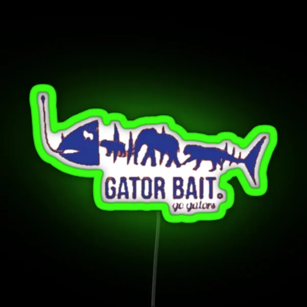 Gator Bait Go Gator Fish Blue Orange RGB Neon Sign