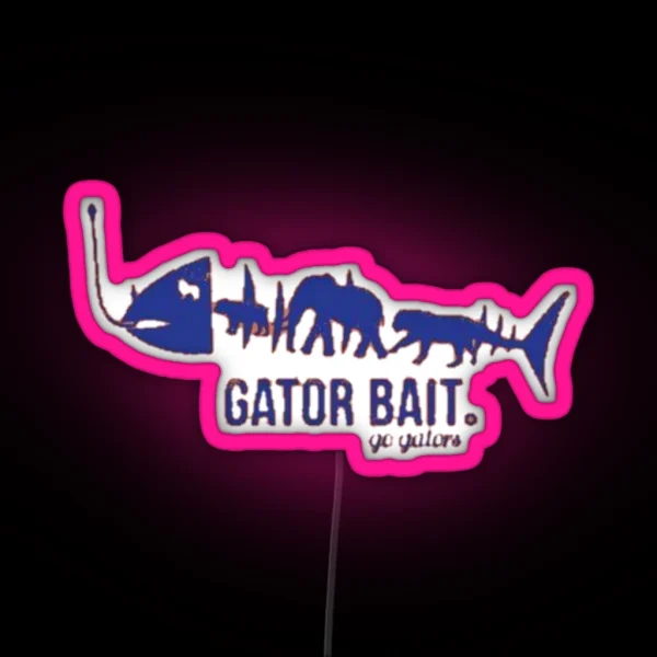 Gator Bait Go Gator Fish Blue Orange RGB Neon Sign