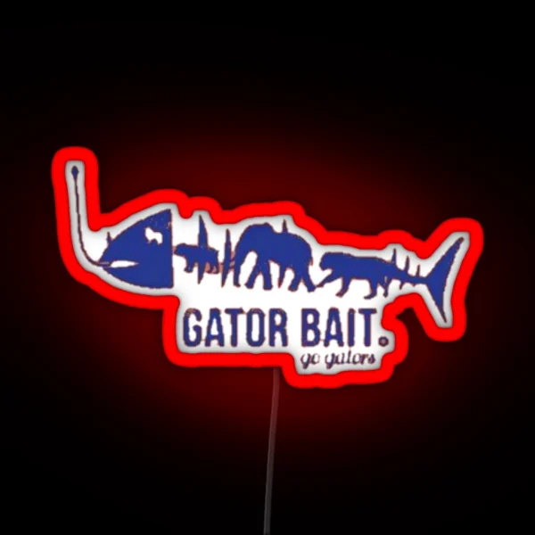 Gator Bait Go Gator Fish Blue Orange RGB Neon Sign