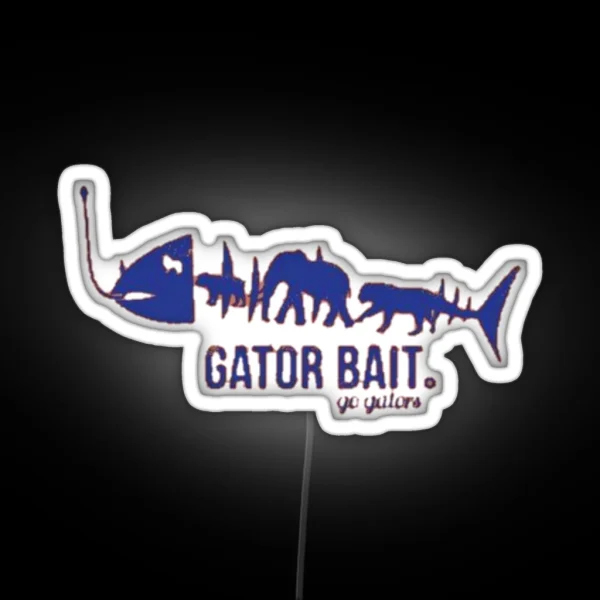 Gator Bait Go Gator Fish Blue Orange RGB Neon Sign