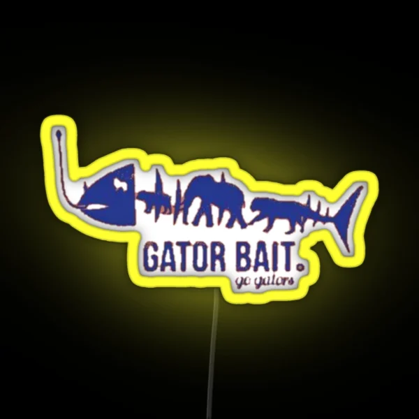 Gator Bait Go Gator Fish Blue Orange RGB Neon Sign