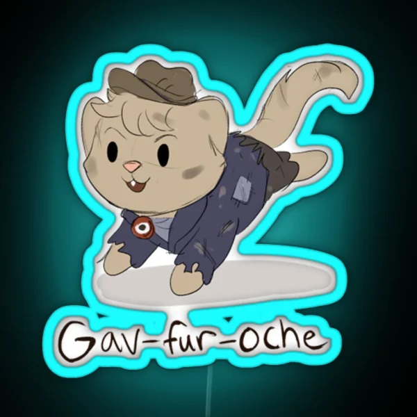 Gavroche Cat Pun RGB Neon Sign