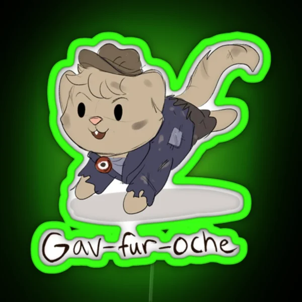 Gavroche Cat Pun RGB Neon Sign
