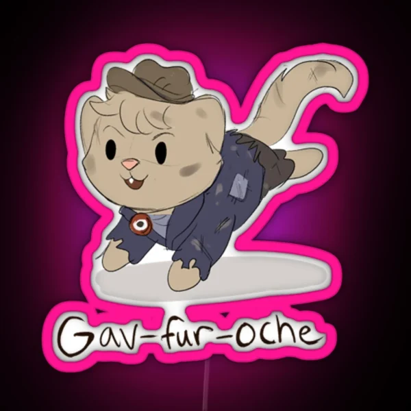 Gavroche Cat Pun RGB Neon Sign