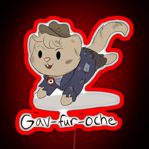 Gavroche Cat Pun RGB Neon Sign