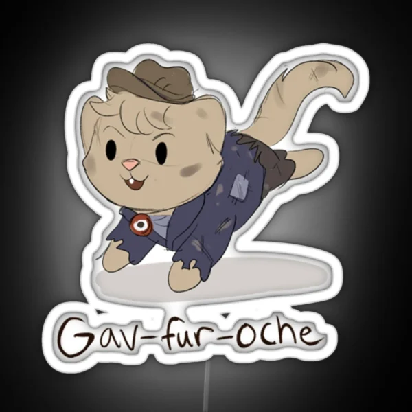 Gavroche Cat Pun RGB Neon Sign