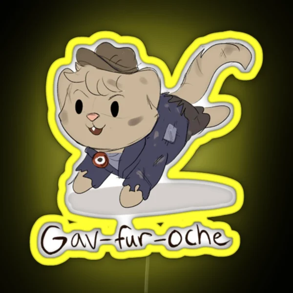 Gavroche Cat Pun RGB Neon Sign