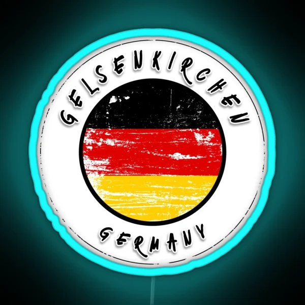 Gelsenkirchen Germany Vintage Flag RGB Neon Sign