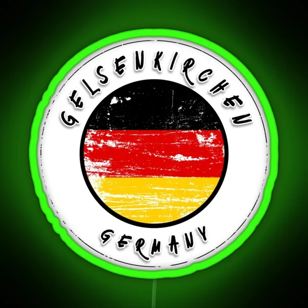 Gelsenkirchen Germany Vintage Flag RGB Neon Sign