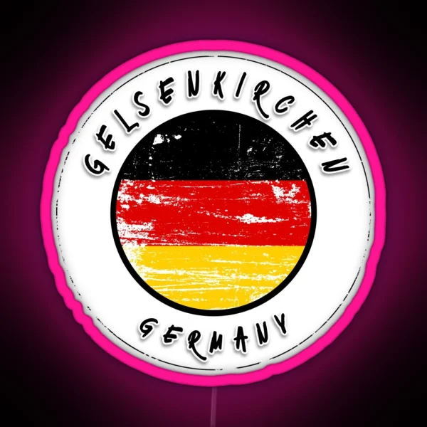 Gelsenkirchen Germany Vintage Flag RGB Neon Sign