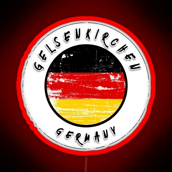 Gelsenkirchen Germany Vintage Flag RGB Neon Sign