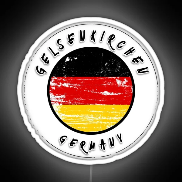 Gelsenkirchen Germany Vintage Flag RGB Neon Sign