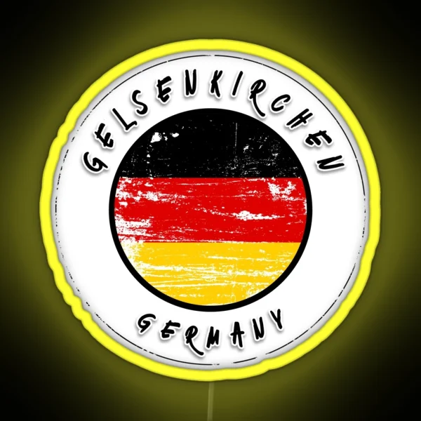 Gelsenkirchen Germany Vintage Flag RGB Neon Sign