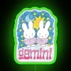 Gemini Bunnies RGB Neon Sign - Image 4