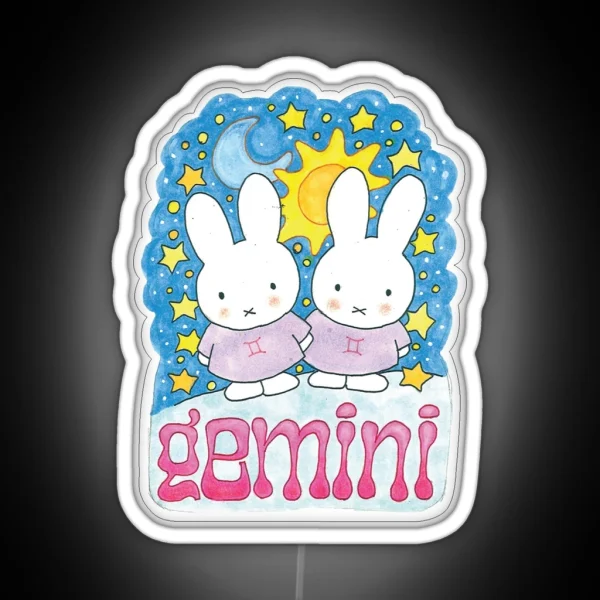 Gemini Bunnies RGB Neon Sign