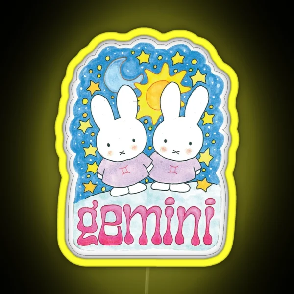 Gemini Bunnies RGB Neon Sign