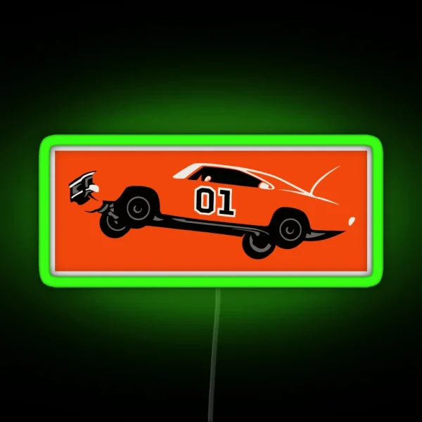 General Lee Dukes Boys Hazzard RGB Neon Sign