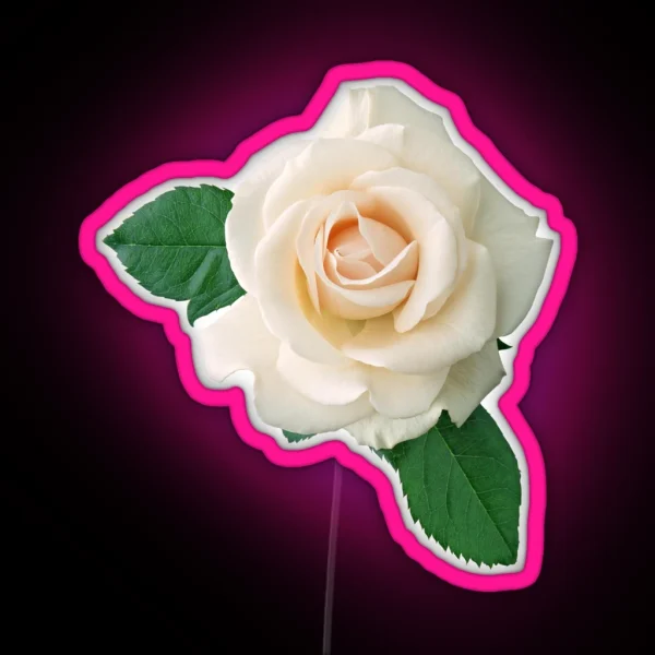 Gentle White Rose RGB Neon Sign