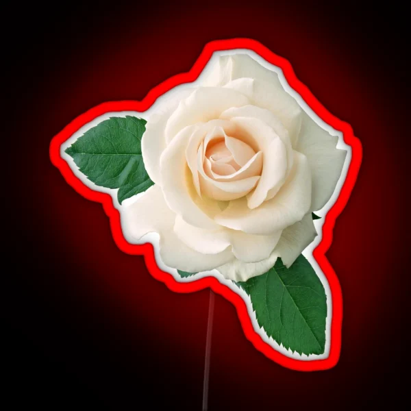 Gentle White Rose RGB Neon Sign