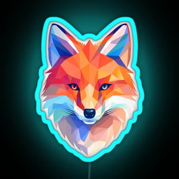 Geometric Fox RGB Neon Sign