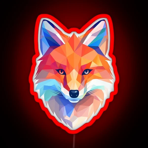 Geometric Fox RGB Neon Sign