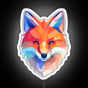 Geometric Fox RGB Neon Sign