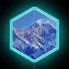 Geometric Snowy Mountains RGB Neon Sign
