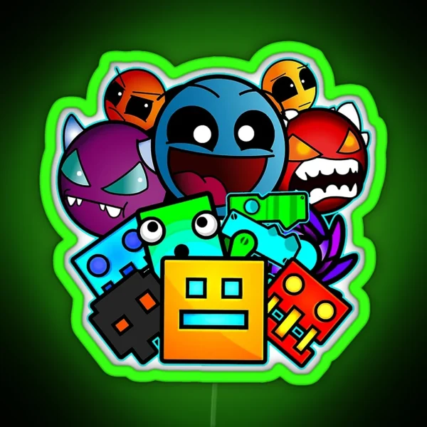 Geometry Dash RGB Neon Sign