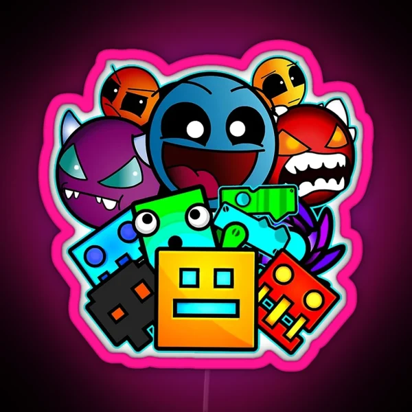 Geometry Dash RGB Neon Sign