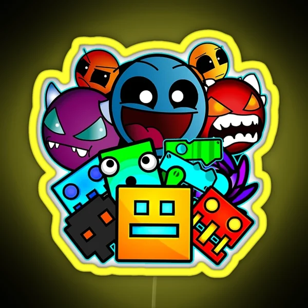 Geometry Dash RGB Neon Sign