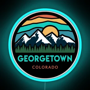 Georgetown Colorado Mountain Scene RGB Neon Sign