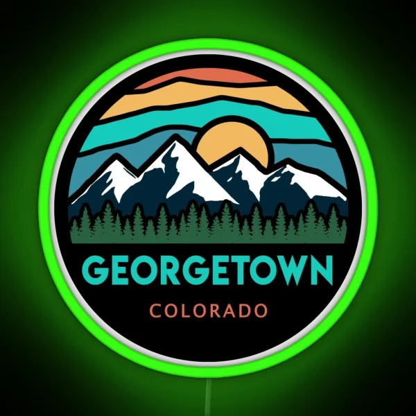 Georgetown Colorado Mountain Scene RGB Neon Sign