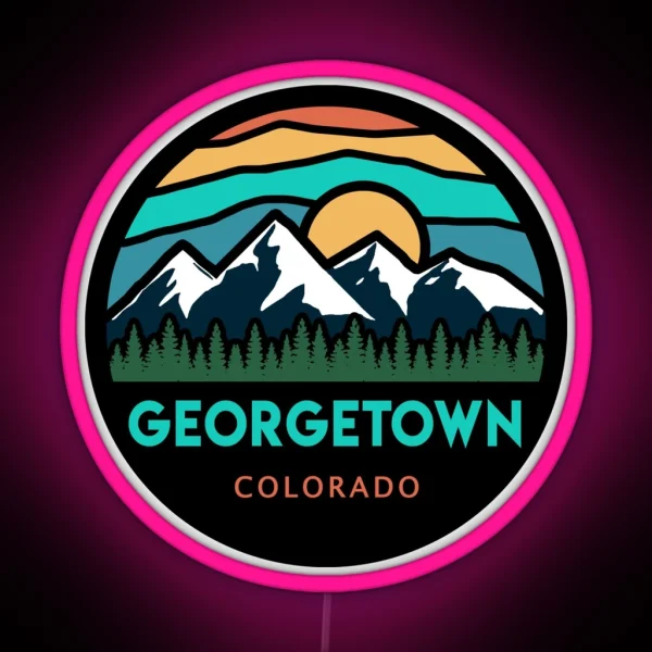 Georgetown Colorado Mountain Scene RGB Neon Sign