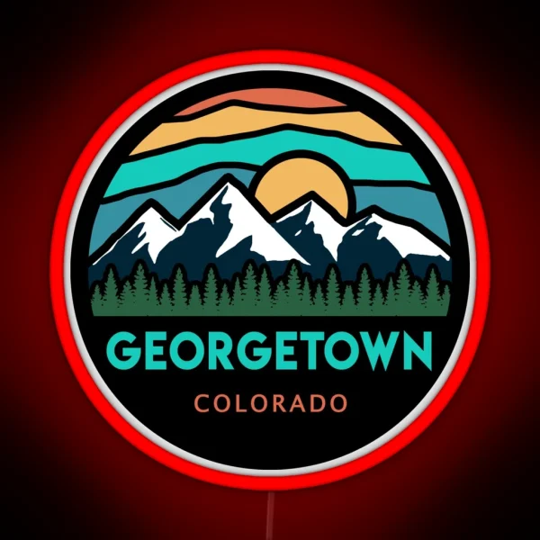 Georgetown Colorado Mountain Scene RGB Neon Sign