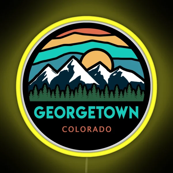 Georgetown Colorado Mountain Scene RGB Neon Sign