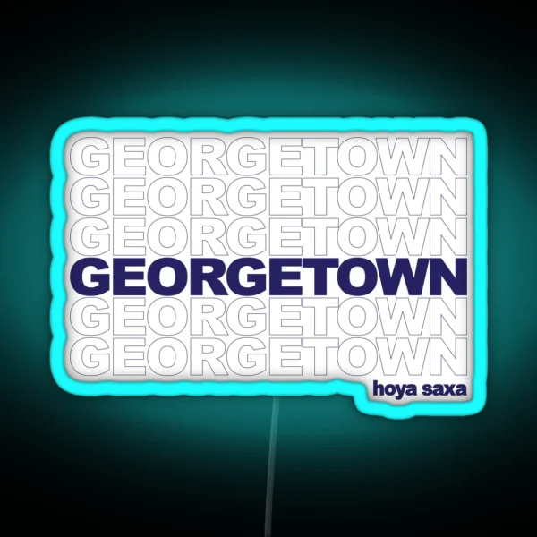 GEORGETOWN Repeating Words RGB Neon Sign