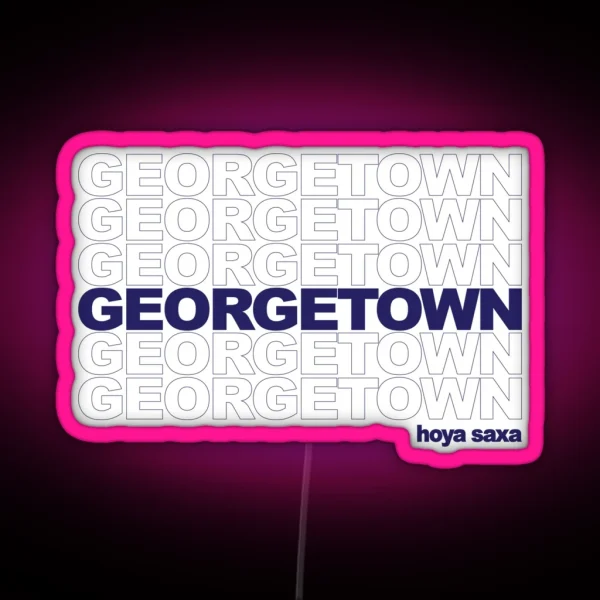 GEORGETOWN Repeating Words RGB Neon Sign