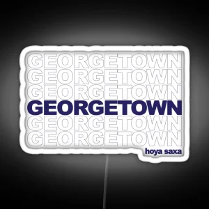 GEORGETOWN Repeating Words RGB Neon Sign