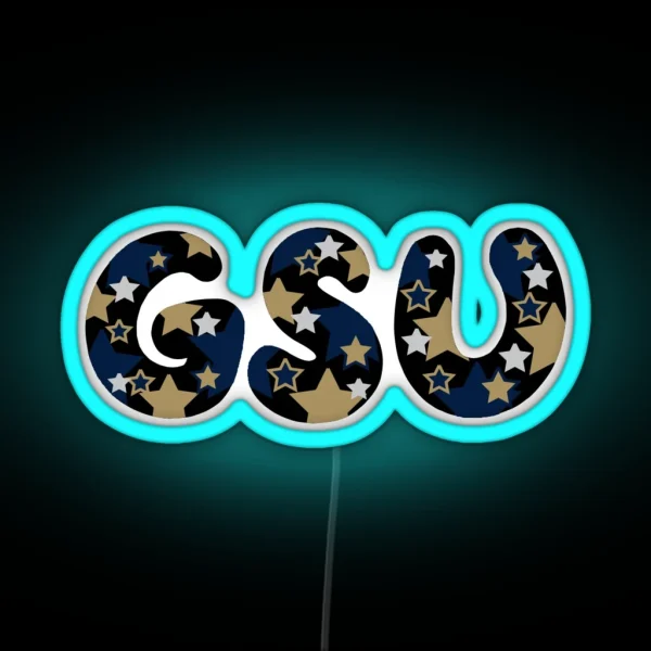 Georgia Southern GSU With Stars RGB Neon Sign