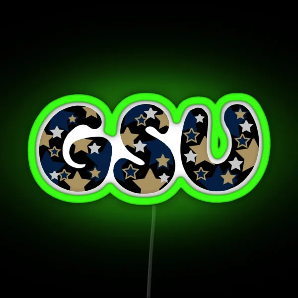 Georgia Southern GSU With Stars RGB Neon Sign