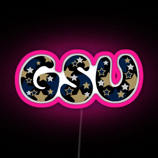 Georgia Southern GSU With Stars RGB Neon Sign