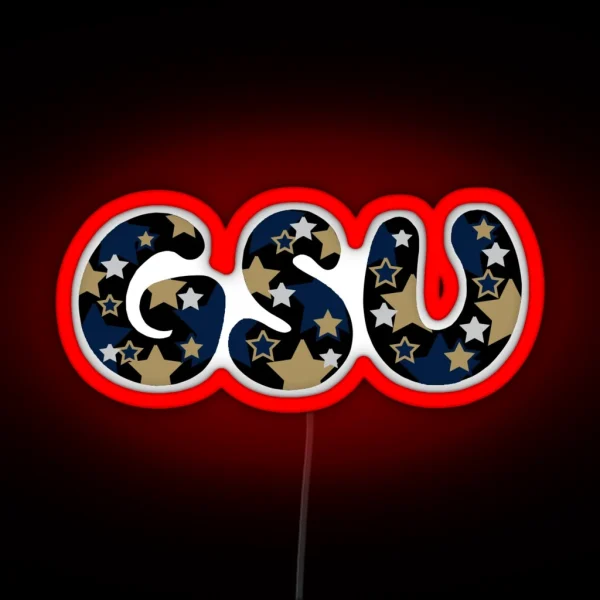 Georgia Southern GSU With Stars RGB Neon Sign