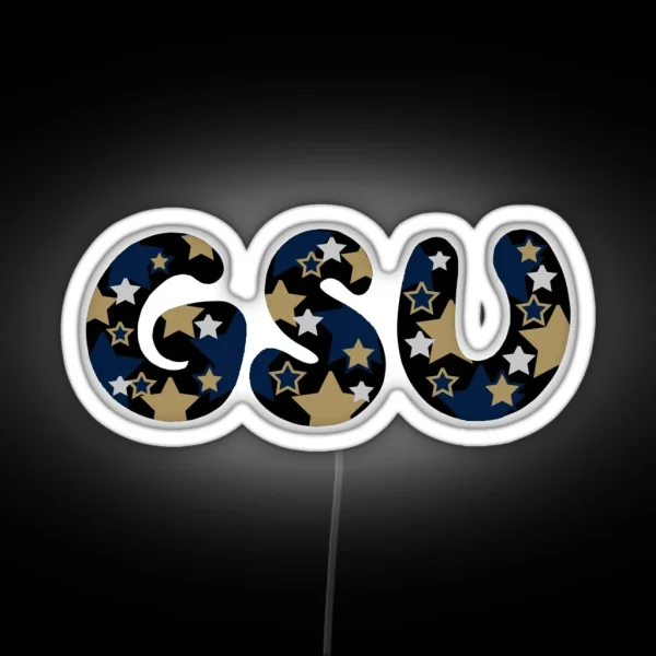 Georgia Southern GSU With Stars RGB Neon Sign